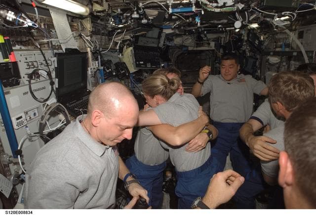 NASA image: STS-120 / Expedition 16 crew bid farewell