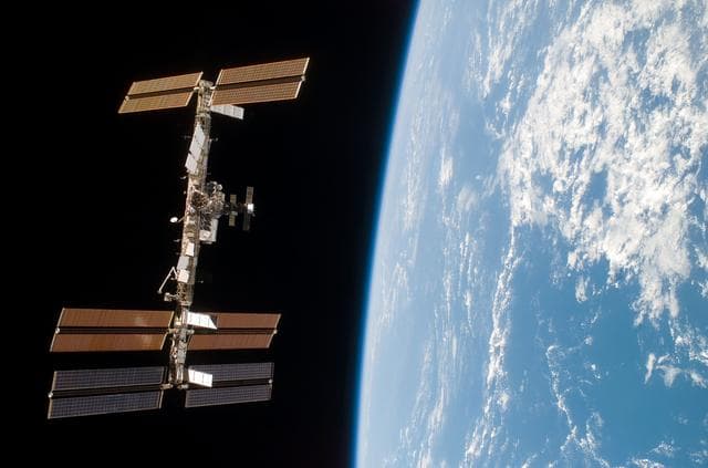 NASA image: Flyaround view of ISS after undocking