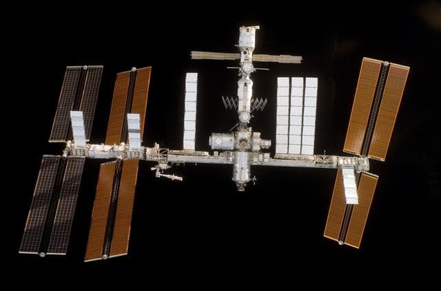 NASA image: Flyaround view of ISS after undocking