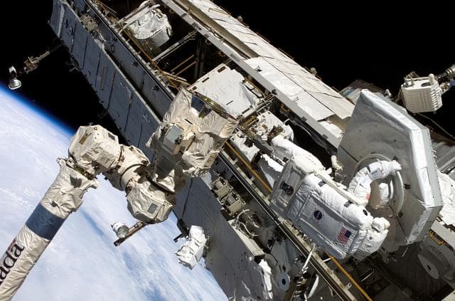 NASA image: TUS-RA removal from the S0 Truss during EVA2 for STS-121 / Expedition 13 joint operations