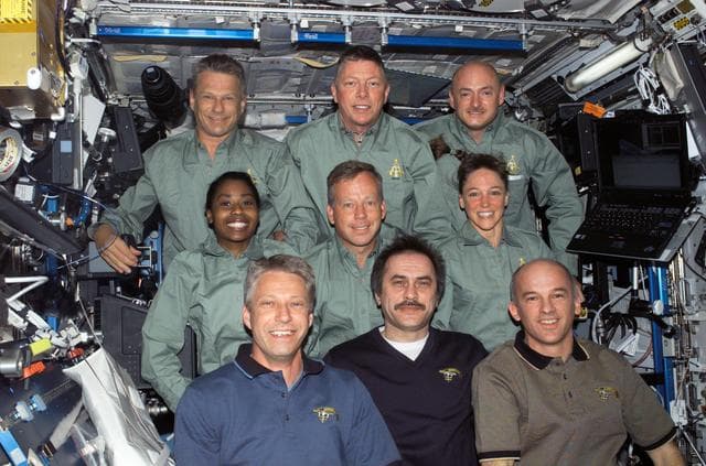 NASA image: STS-121 and Expedition 13 group photo taken during STS-121 / Expedition 13 joint operations