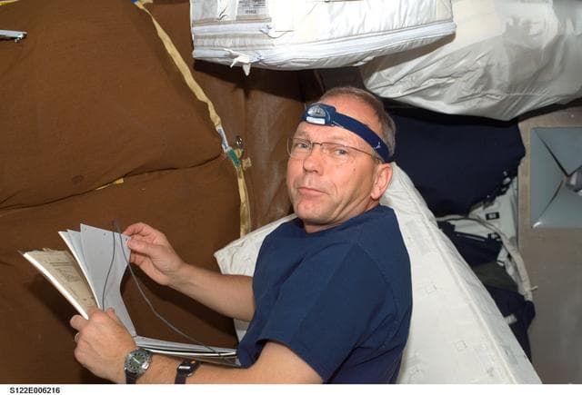 NASA image: Schlegel on MDDK during STS-122