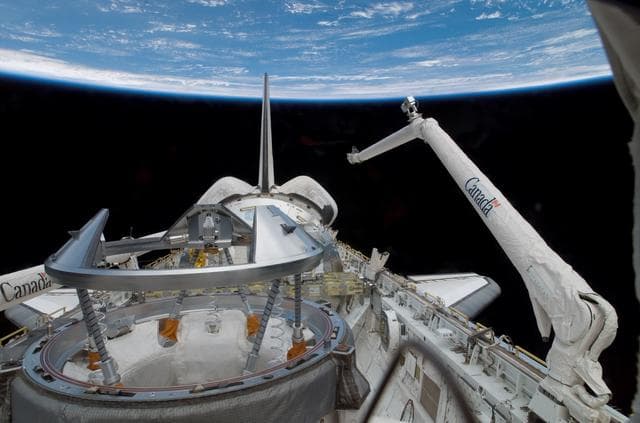 NASA image: Payload Bay of Atlantis during the STS-122 Mission