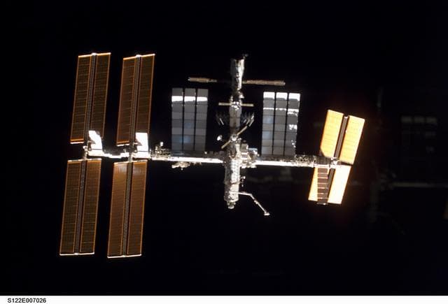 NASA image: View of ISS taken during the STS-122 Approach