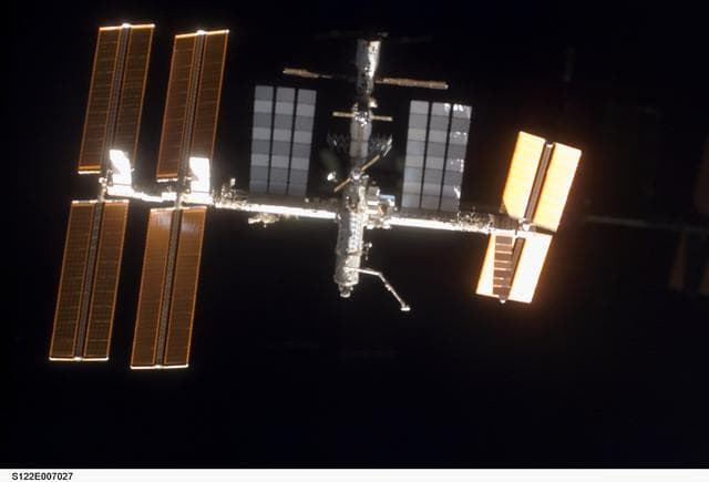 NASA image: View of ISS taken during the STS-122 Approach