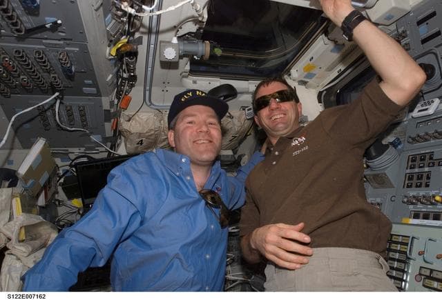 NASA image: Frick and Walheim on FD during STS-122