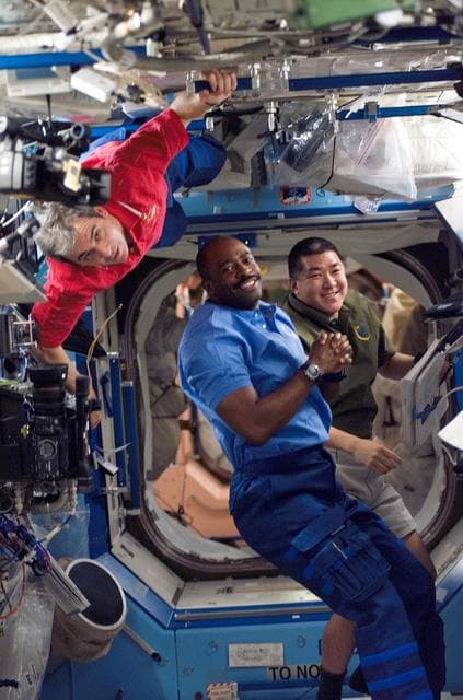 NASA image: Eyharts, Tani and Melvin in the U.S. Lab