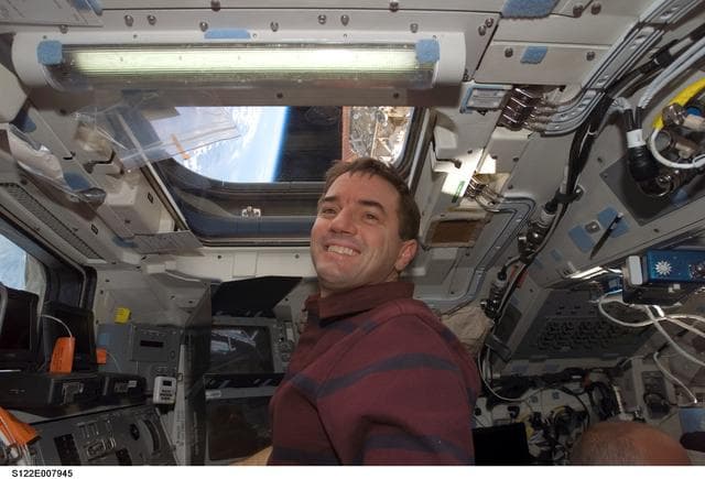 NASA image: Walheim on FD during Expedition 16/STS-122 Joint Operations