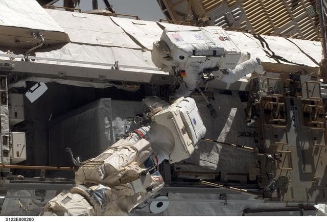 NASA image: Walheim and Schlegel during EVA 2