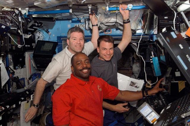 NASA image: Frick, Melvin and Love in the U.S. Lab