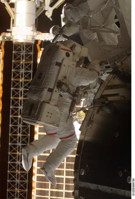 NASA image: Walheim and Love during EVA 3