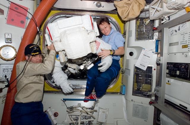 NASA image: Walheim, Frick and Whitson in the A/L