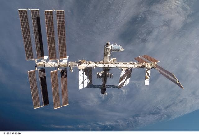 NASA image: View of ISS after STS-122 Undocking