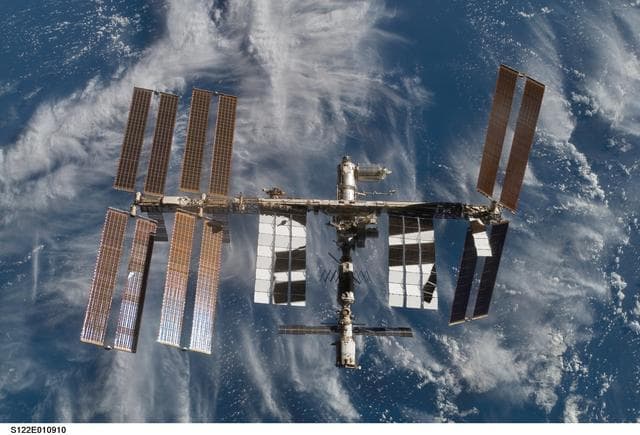 NASA image: View of ISS after STS-122 Undocking