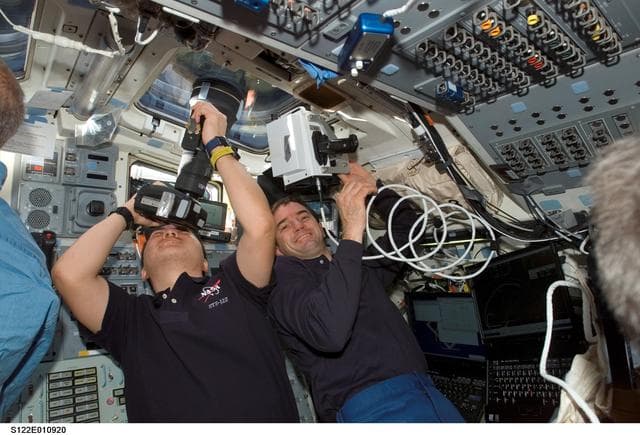 NASA image: Walheim and Tani on FD