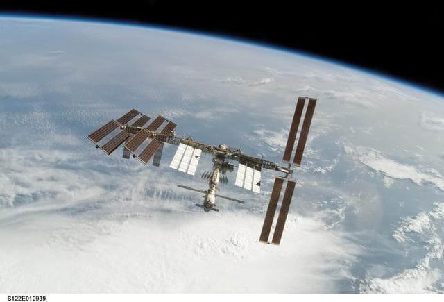 NASA image: View of ISS after STS-122 Undocking