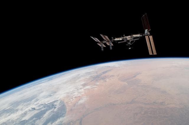 NASA image: View of ISS after STS-122 Undocking
