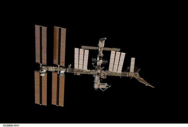 NASA image: View of ISS after STS-122 Undocking