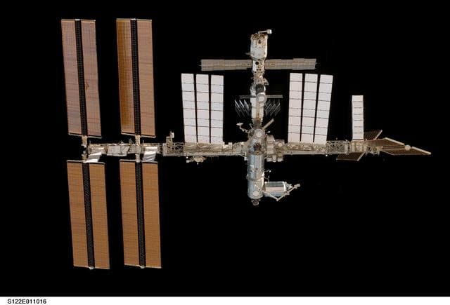 NASA image: View of ISS after STS-122 Undocking