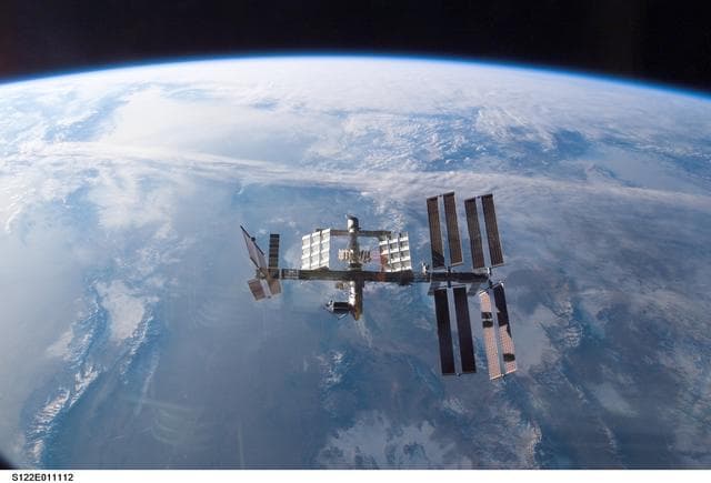 NASA image: View of ISS after STS-122 Undocking