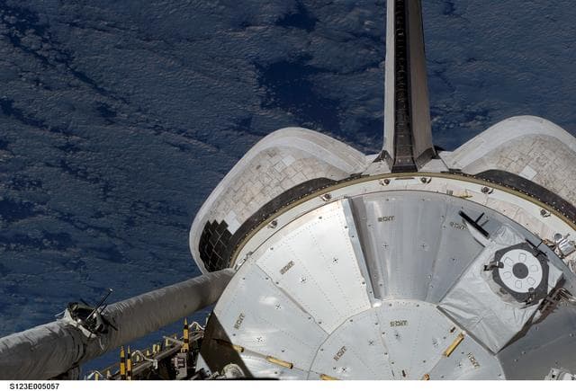 NASA image: Space Shuttle Endeavour,OV 105,Payload Bay during STS-123