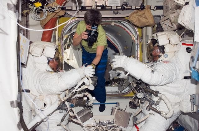 NASA image: Whitson takes picture in the A/L during Joint Operations