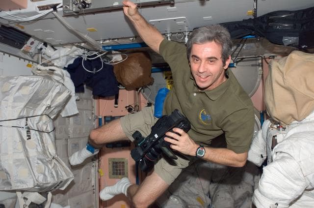 NASA image: Eyharts in the Node 1 hatch area during Joint Operations