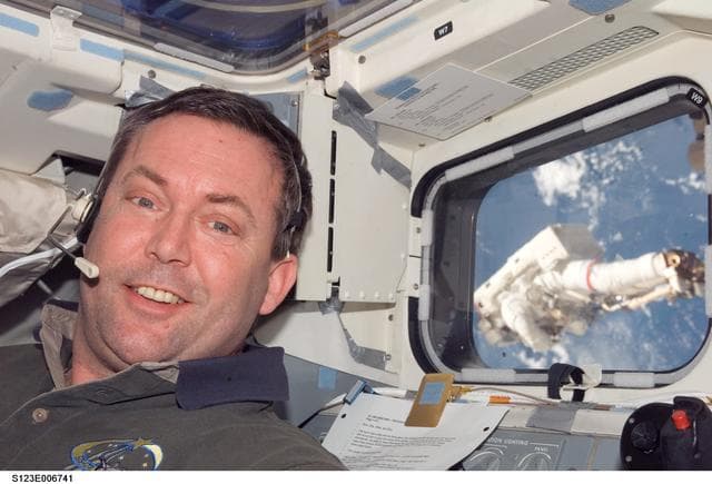 NASA image: Foreman in the aft FD window during Expedition 16 / STS-123 Joint Operations