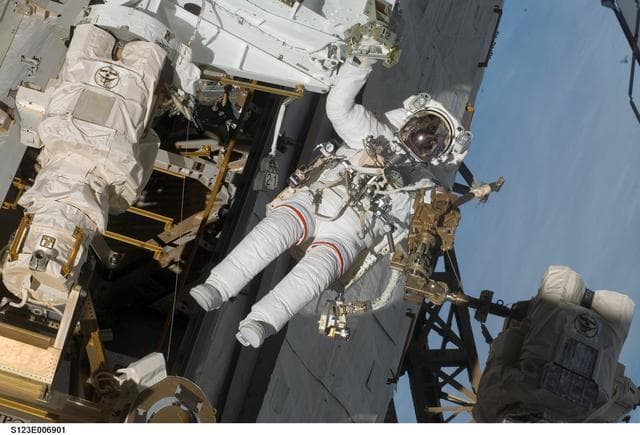 NASA image: Linnehan during EVA 3 - Expedition 16 / STS-123 Joint Operations