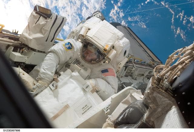 NASA image: Behnken during EVA 4 - Expedition 16 / STS-13 Joint Operations