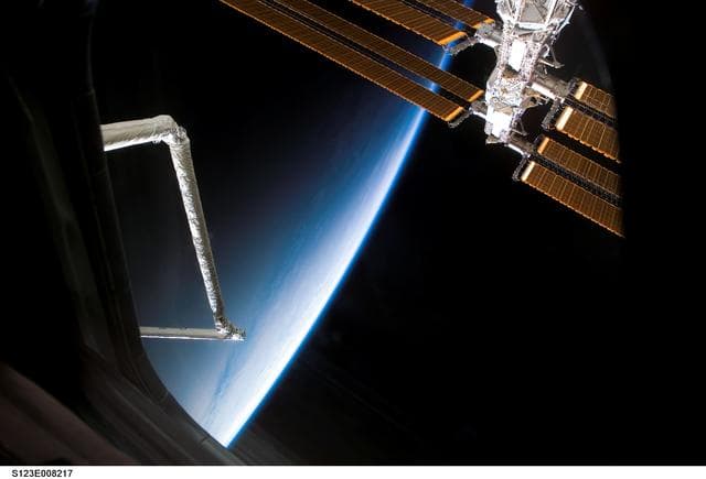NASA image: RMS/SSRMS and Solar Arrays taken during Joint Operations