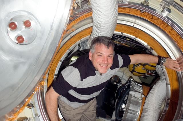 NASA image: Johnson in the Pirs DC 1 during Joint Operations