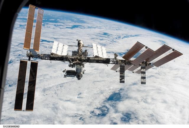 NASA image: Flyaround view of the ISS taken from STS-123 Space Shuttle Endeavor