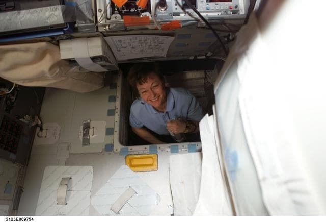 NASA image: Whitson smiles for the camera during Joint Operations