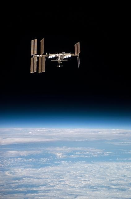 NASA image: Flyaround view of the ISS taken from STS-123 Space Shuttle Endeavor