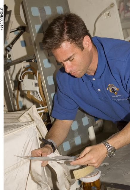 NASA image: Chamitoff on middeck