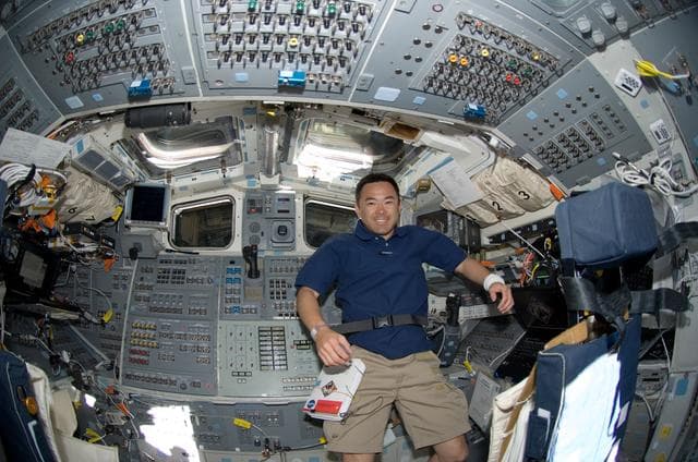 NASA image: Hoshide on Flight deck