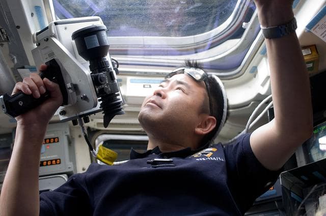 NASA image: Hoshide on aft flight deck