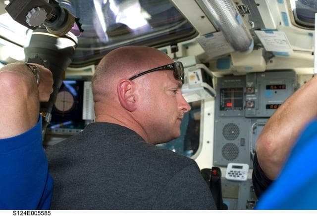 NASA image: Kelly on aft flight deck