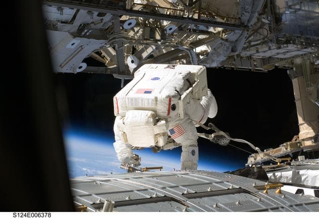 NASA image: STS-124 EVA 2 JEM Zenith ACBM Prep