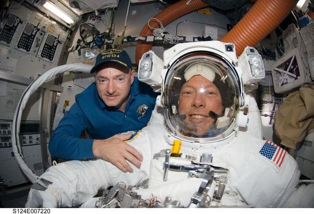 NASA image: Preparing for EVA 3 in Quest airlock