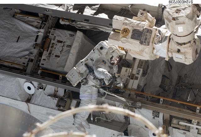 NASA image: EVA 3 - Garan on S0/S1 Trusses