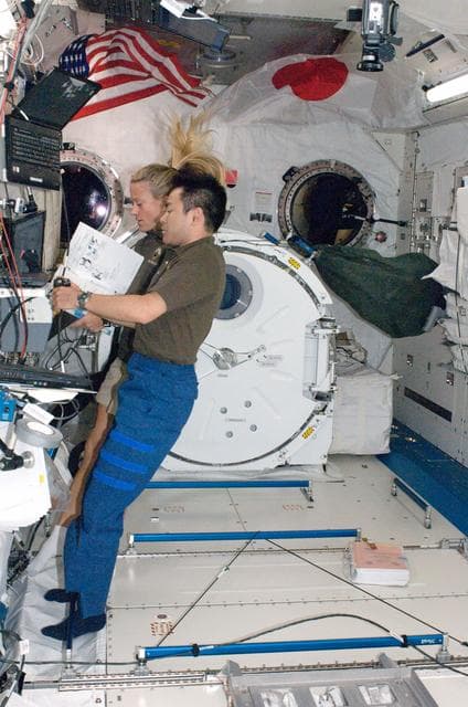 NASA image: Nyberg and Hoshide in JPM