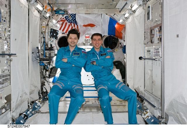 NASA image: Expedition 17 cosmonauts on-orbit portrait