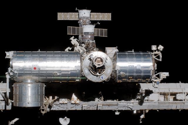 NASA image: Forward side of ISS during flyaround