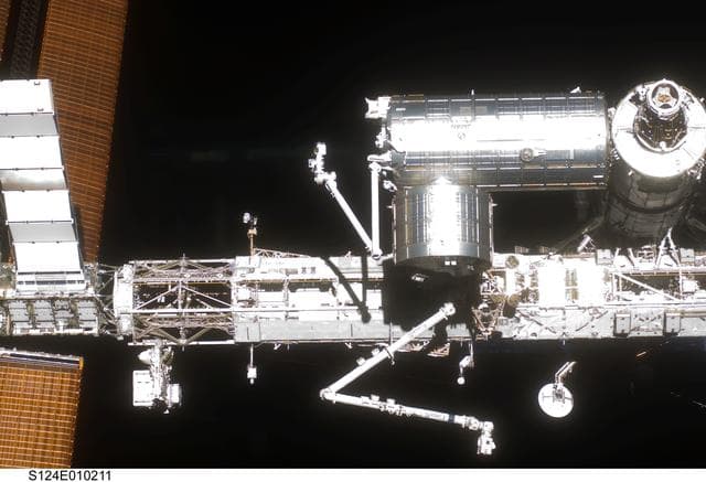 NASA image: Forward side of ISS during flyaround