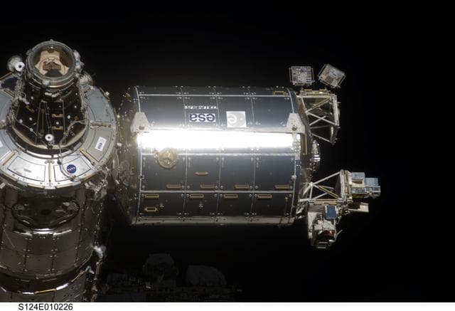 NASA image: Forward and zenith sides of ISS during flyaround