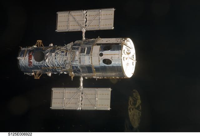 NASA image: Hubble Space Telescope (HST) prior to grapple by STS-125 Shuttle Atlantis