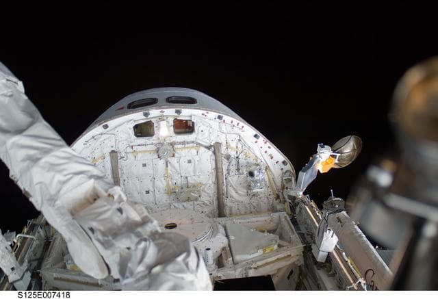 NASA image: View of the Shuttle Atlantis taken during EVA1