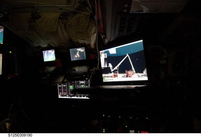 NASA image: View of Atlantis Flight Deck Monitors